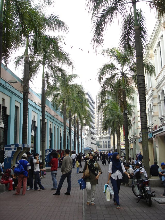 A pedestrian mall by the Central Market.