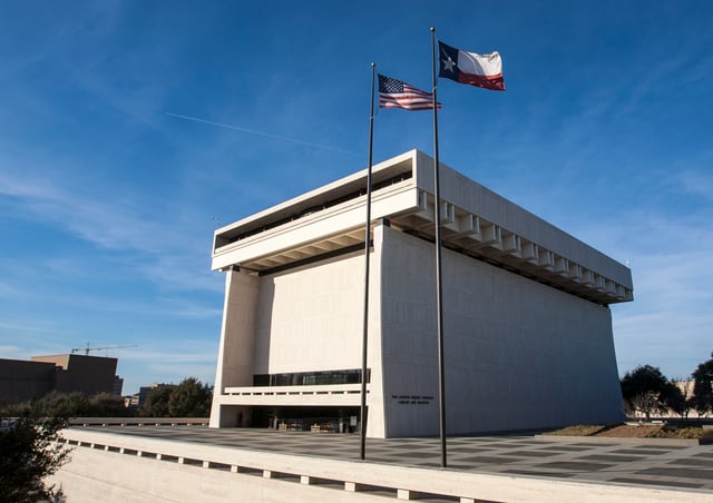 The Lyndon Baines Johnson Presidential Library on the University of Texas campus in Austin