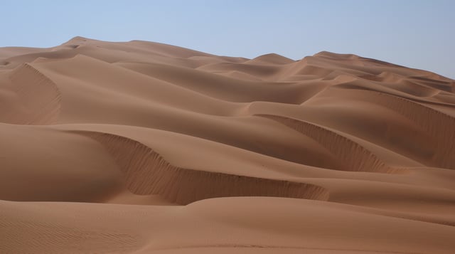 Sand dunes of the Empty Quarter to the east of Liwa Oasis, United Arab Emirates.