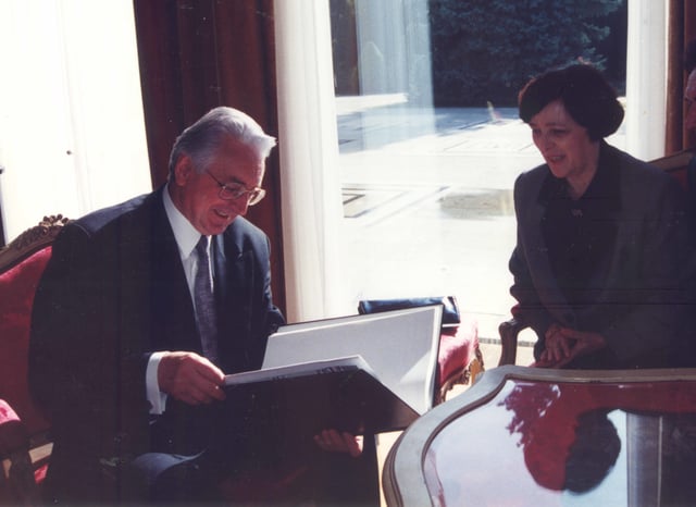 Tuđman and journalist Ana Havel in 1997