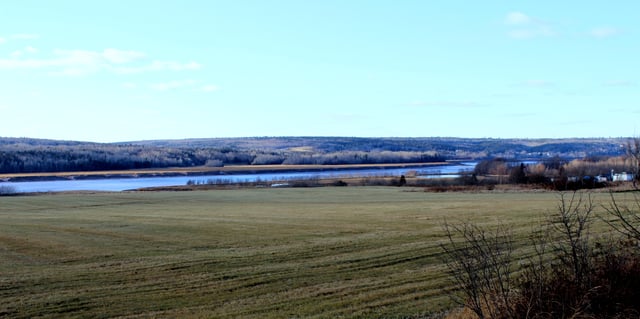 Petitcodiac River, view from New Brunswick Route 925, near Gautreau Village (Memramcook)