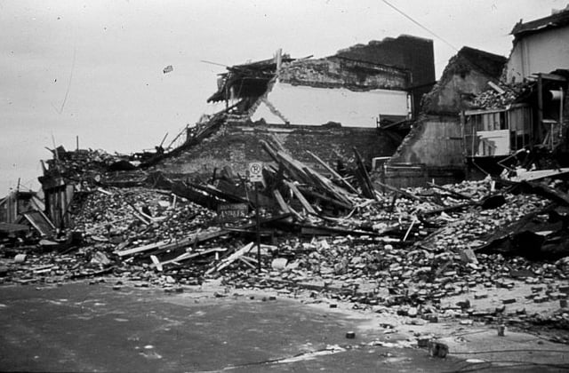 Damage left from Hurricane Hugo in 1989