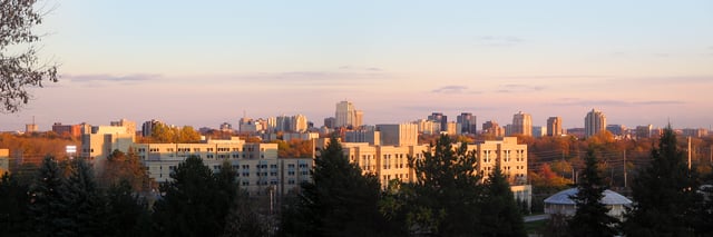 Panorama of the London Skyline viewed from Brescia University College at the University of Western Ontario