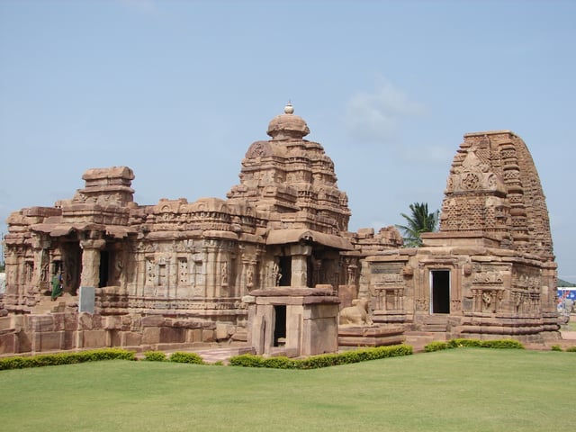 Mallikarjuna temple and Kashi Vishwanatha temple at Pattadakal, built successively by the kings of the Chalukya Empire and Rashtrakuta Empire is a UNESCO World Heritage Site.