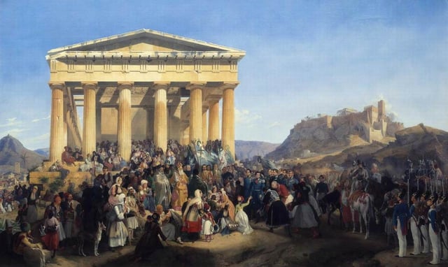 The Entry of King Otto in Athens, painted by Peter von Hess in 1839.