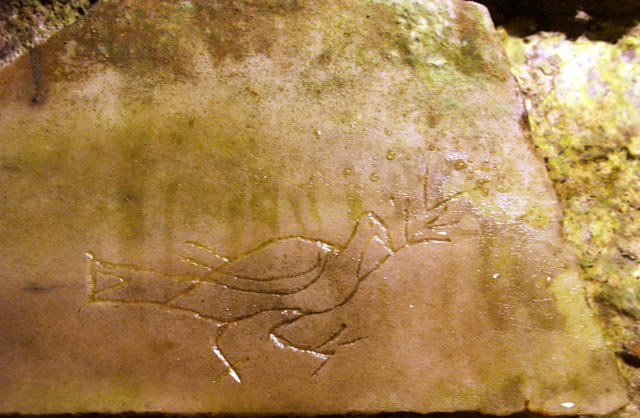 Dove with an olive branch, Catacombs of Domitilla, Rome