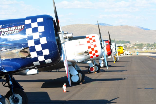 T6s line up for the 2014 Reno Air Races