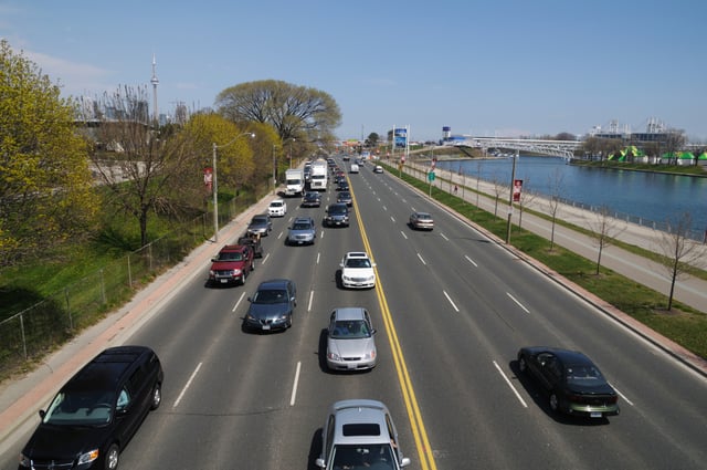 Looking east on Lake Shore Boulevard from the Canadian National Exhibition