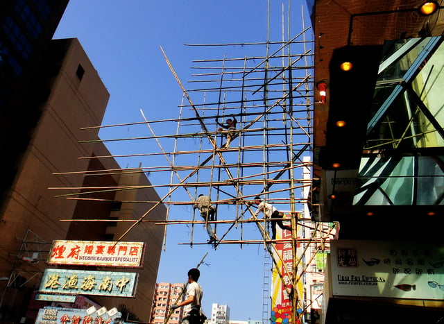 Bamboo has long been used as an assembly material in Hong Kong because of its versatility