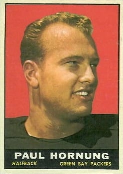 The "Golden Boy" Paul Hornung, featured on a 1961 sports card
