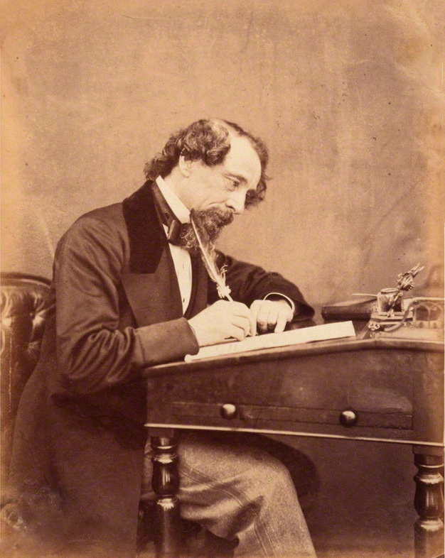Dickens at his desk, 1858