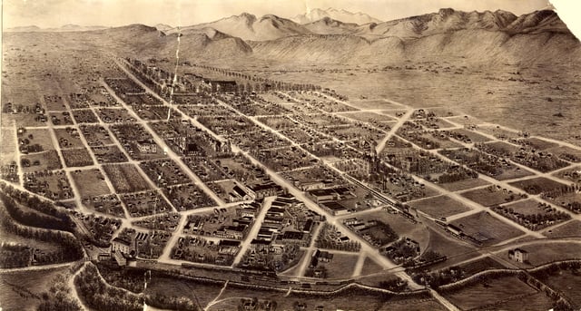 Nineteenth-century bird's-eye view of Fort Collins