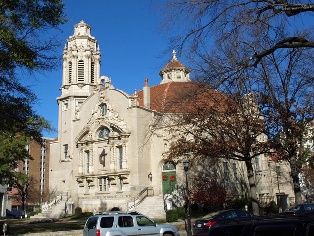 Highlands United Methodist Church in Birmingham, part of the Five Points South Historic District