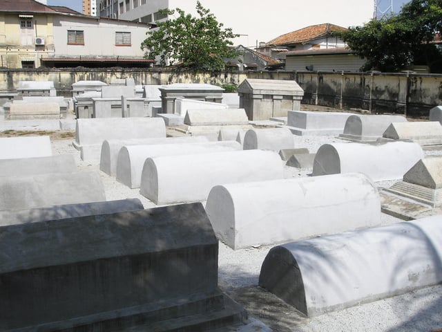 The Jewish Cemetery at Jalan Zainal Abidin (formerly Yahudi Road) is believed to be the oldest in Southeast Asia.