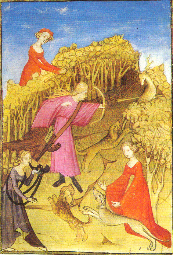 Women performing tasks during the Middle Ages