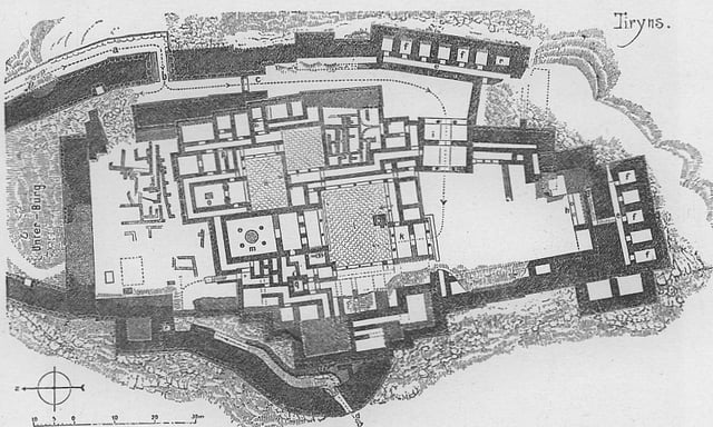 Map of Tiryns palace