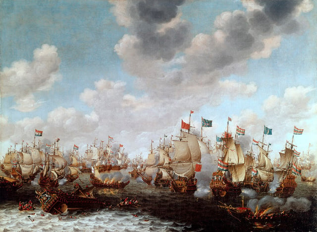 Four Days' Battle, 1–4 June 1666 (Second Anglo–Dutch War) by Pieter Cornelisz van Soest.