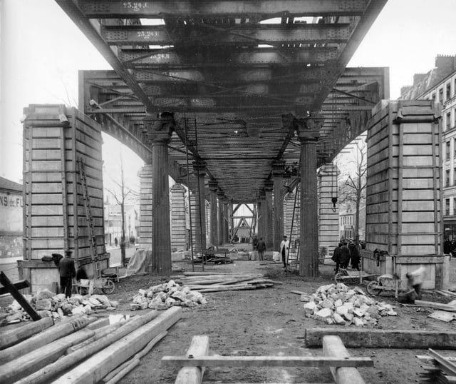 Construction of Chevaleret station, 1903
