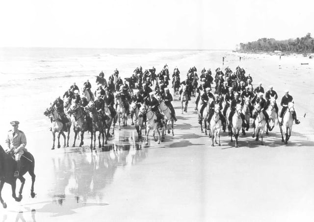 "The Beach Pounders" – U.S. Coast Guard Mounted Beach Patrol training on HHI during World War II.