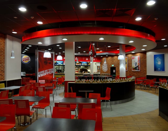 An example of the 20/20 concept interior at a Burger King in Cork, Ireland