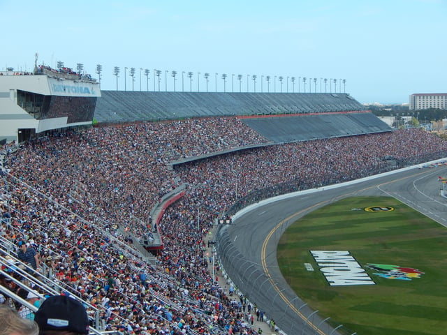 Daytona International Speedway on the day of the Daytona 500 in Central Florida.