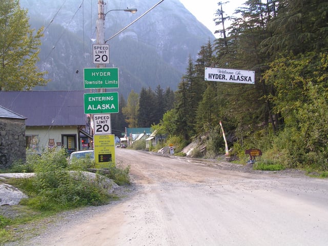 The border crossing where British Columbia Highway 37A ends at Hyder, Alaska, is unmanned by United States Customs, though Canadian Customs does maintain a presence in the area