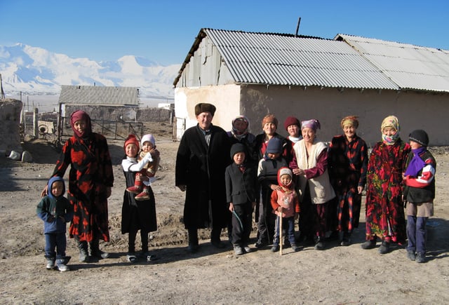 Kyrgyz family in the village of Sary-Mogol, Osh Region