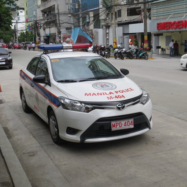 A Toyota Vios of the Manila Police District