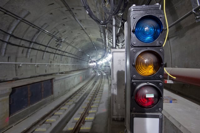 A stretch of subway track on the 7 Subway Extension.