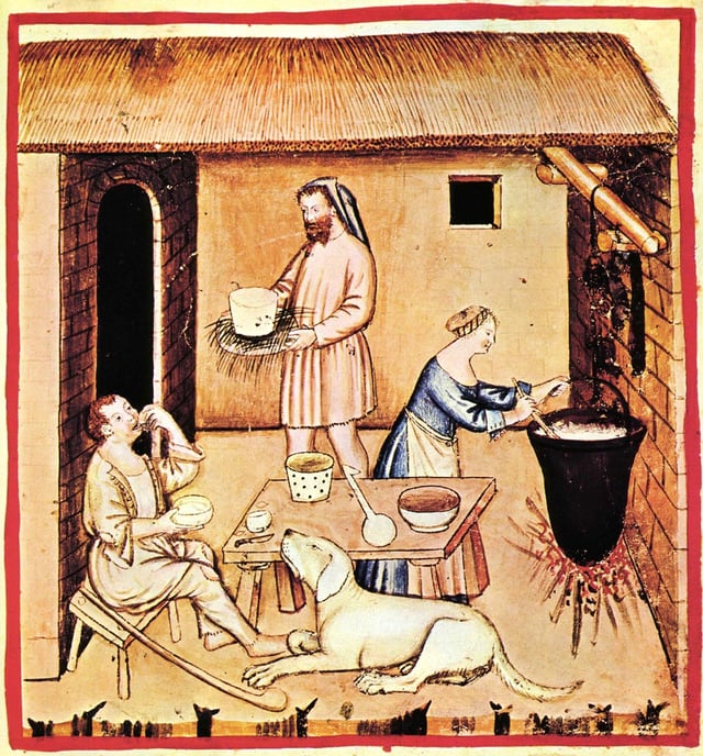 Cheese, Tacuinum sanitatis Casanatensis (14th century)