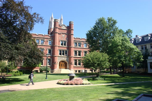 Haydn Hall on the campus of Case Western Reserve University (Flora Stone Mather Quadrangle) in Cleveland.