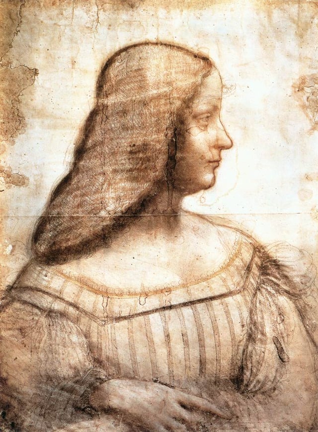 Study for a portrait of Isabella d'Este (1500), Louvre