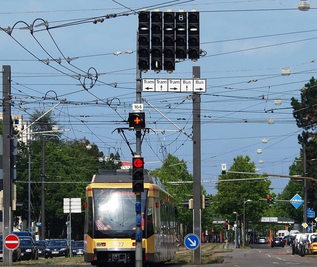 Signals for buses and trams in Karlsruhe, Germany