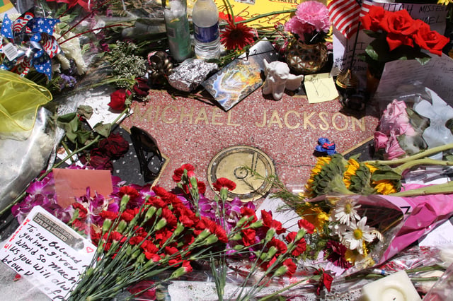 Michael Jackson's star, about two weeks after his death in 2009
