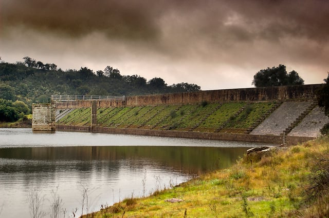 The Roman dam at Cornalvo in Spain has been in use for almost two millennia.