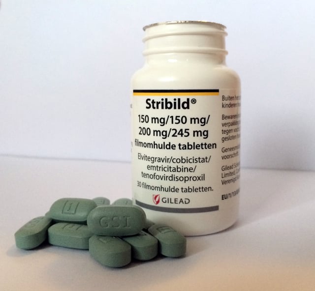 Stribild – a common once-daily ART regime consisting of elvitegravir, emtricitabine, tenofovir and the booster cobicistat