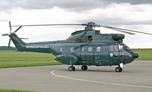 A SA 330 Puma formerly used by Germany's Bundespolizei