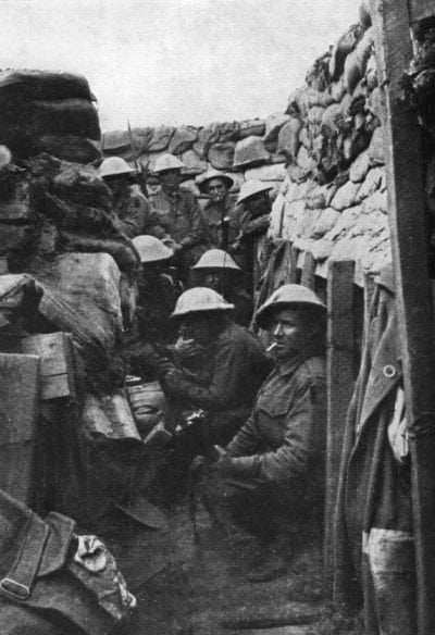 Soldiers of the Australian 5th Division, waiting to attack during the Battle of Fromelles, 19 July 1916