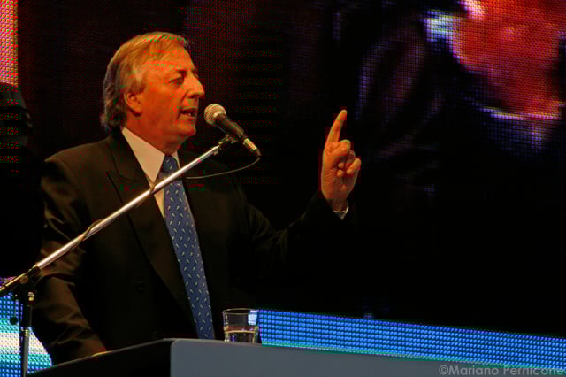 Kirchner delivering a speech