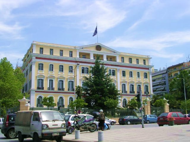 The Government House, now the Ministry for Macedonia and Thrace, designed by Vitaliano Poselli in 1891.