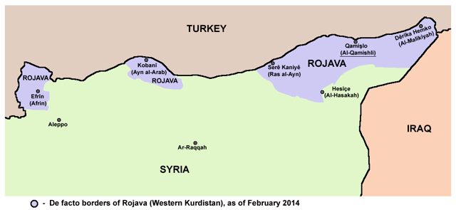 YPG-controlled territory, February 2014