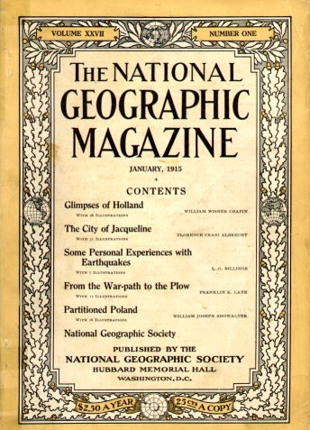 January 1915 cover of The National Geographic Magazine