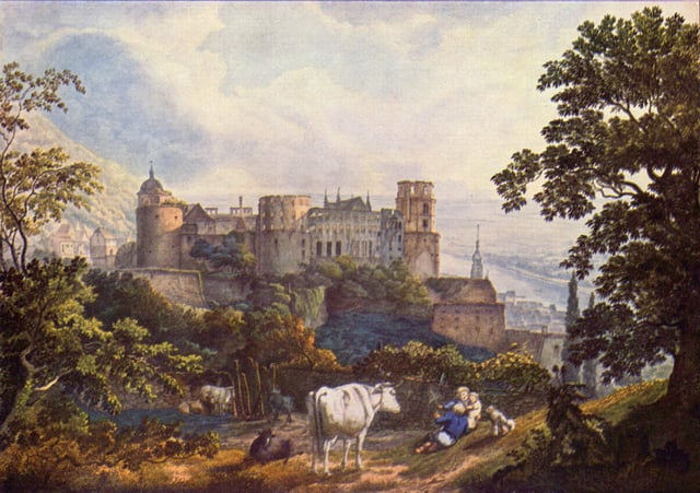 Romantic view of Heidelberg Castle ruins