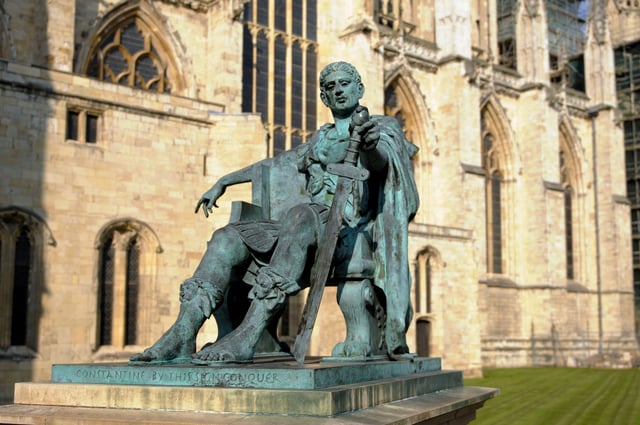 Roman Emperor Constantine the Great proclaimed Emperor at York in 306 AD.