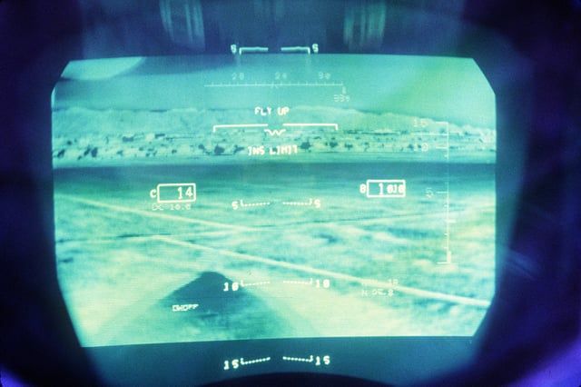 thermal image viewed through a head-up display
