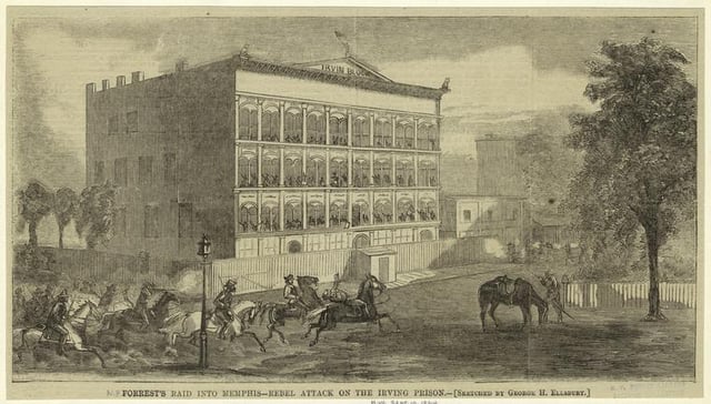 Attack on Irving Block by General Forrest in 1864