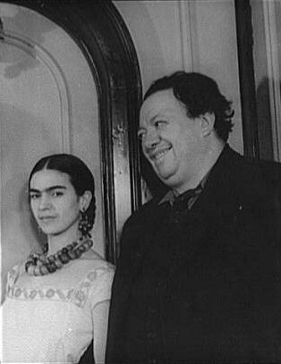 Kahlo with husband Diego Rivera in 1932
