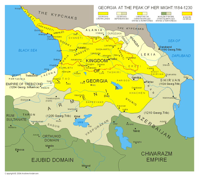 Ögedei conquered the Kingdom of Georgia and Armenia