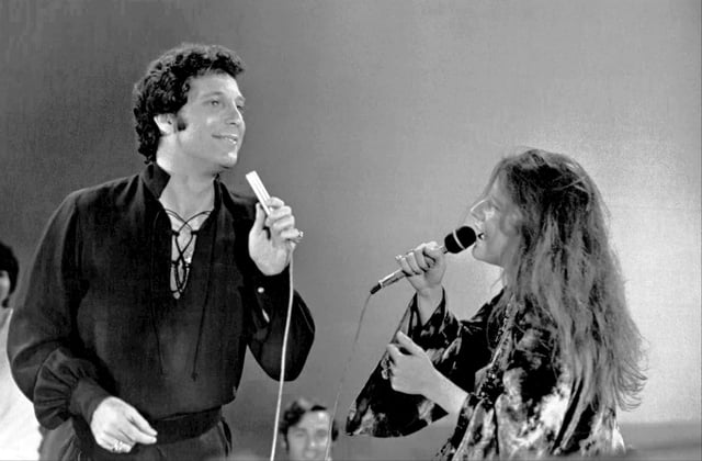Joplin performs with Tom Jones on his television show in late 1969