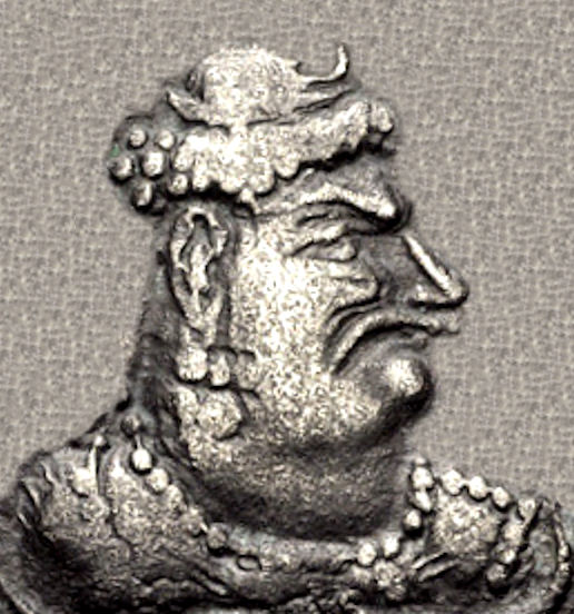 The Alchon Huns under Toramana and his son Mihirakula (here depicted) contributed to the fall of the Gupta Empire.